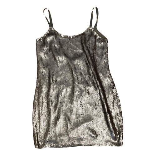 Pre-owned Catherine Malandrino Glitter Mini Dress In Silver