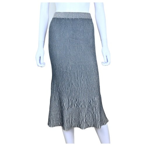 Pre-owned Stefanel Wool Mid-length Skirt In Grey