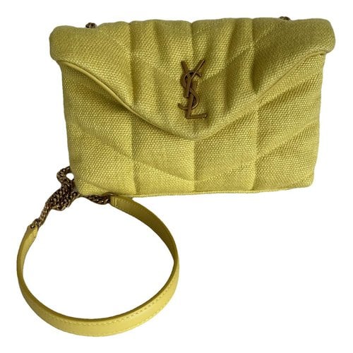 Pre-owned Saint Laurent Loulou Puffer Cloth Crossbody Bag In Yellow