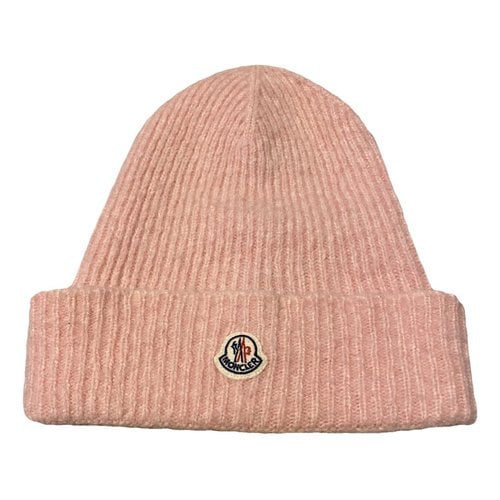 Pre-owned Moncler Wool Hat In Pink