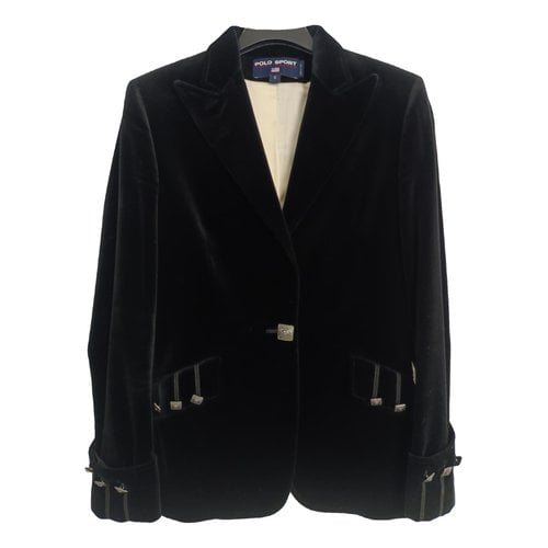 Pre-owned Polo Ralph Lauren Velvet Blazer In Black