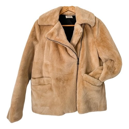 Pre-owned Zadig & Voltaire Faux Fur Coat In Camel