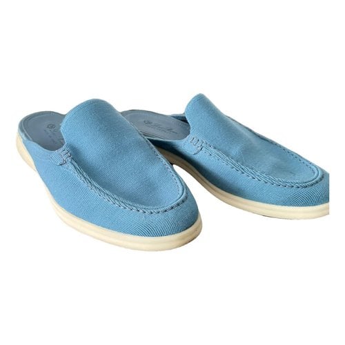 Pre-owned Loro Piana Cloth Flats In Turquoise