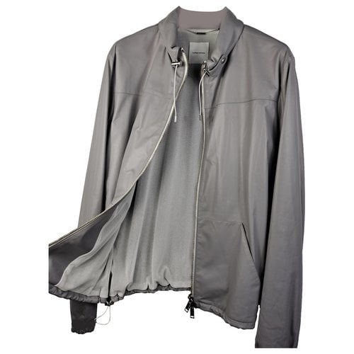 Pre-owned Costume National Leather Jacket In Grey