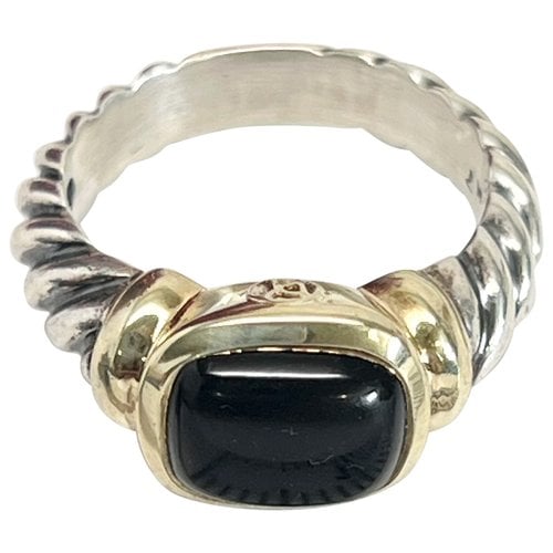 Pre-owned David Yurman Silver Ring In Black