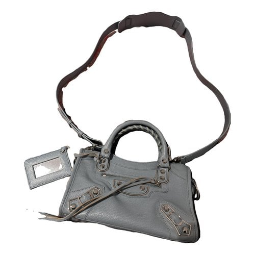 Pre-owned Balenciaga Classic Metalic Leather Crossbody Bag In Blue