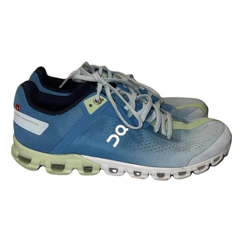 Pre-owned On Running Cloth Trainers In Blue