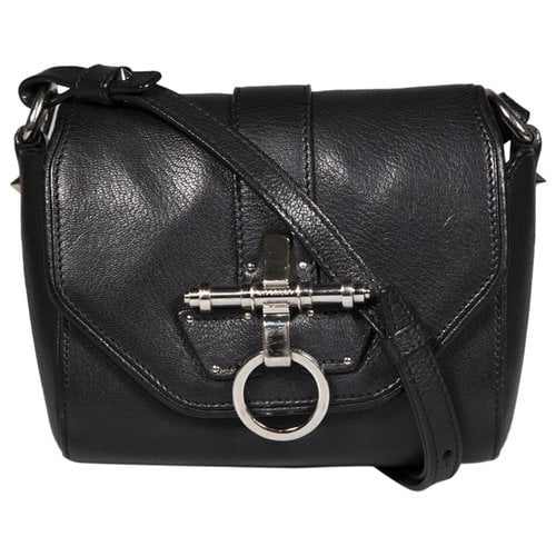 Pre-owned Givenchy Obsedia Leather Crossbody Bag In Black