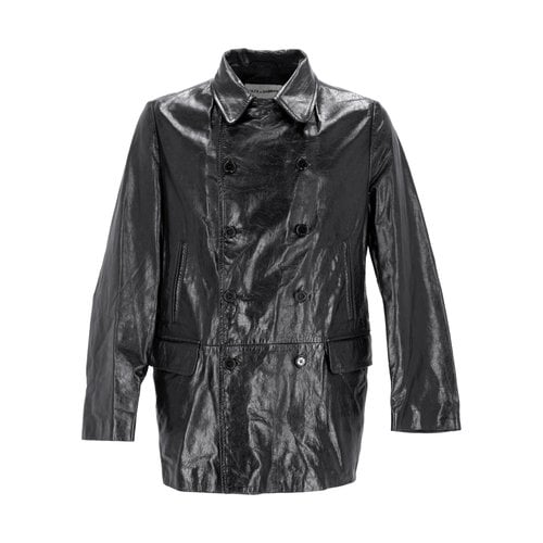 Pre-owned Dolce & Gabbana Leather Coat In Black