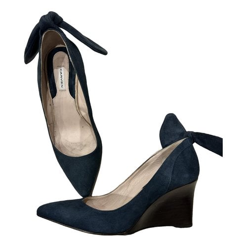 Pre-owned Carven Leather Sandal In Navy