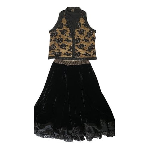 Pre-owned Borbonese Velvet Skirt Suit In Black