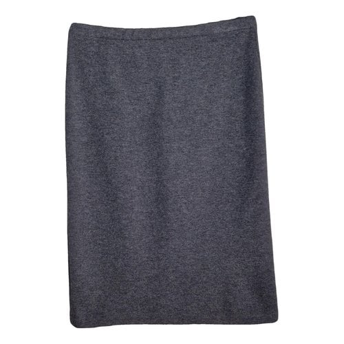 Pre-owned Majestic Wool Mid-length Skirt In Grey