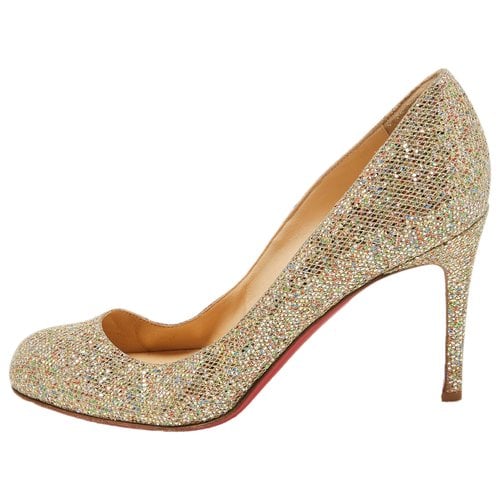 Pre-owned Christian Louboutin Glitter Heels In Gold