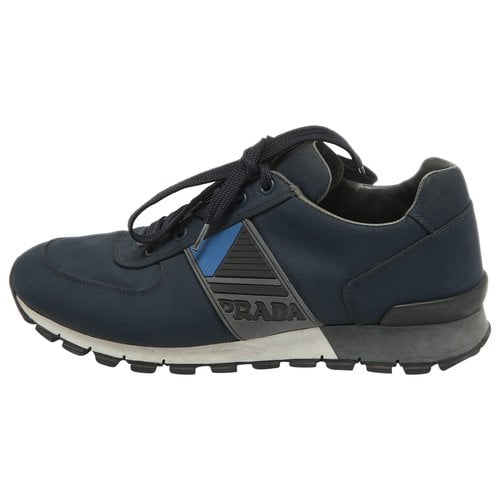 Pre-owned Prada Trainers In Navy