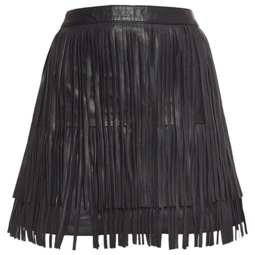 Pre-owned Zadig & Voltaire Leather Skirt In Black