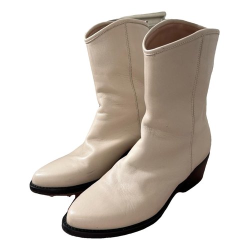 Pre-owned Legres Leather Boots In Beige