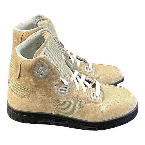 Pre-owned Acne Studios Leather High Trainers In Beige