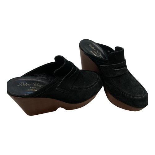 Pre-owned Robert Clergerie Mules & Clogs In Black
