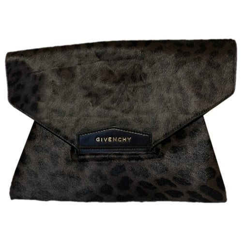 Pre-owned Givenchy Leather Clutch Bag In Brown