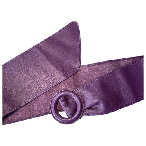 Pre-owned Ottod'ame Leather Belt In Purple