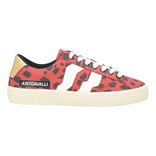 Pre-owned Just Cavalli Leather Trainers In Red