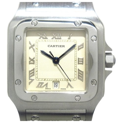 Pre-owned Cartier Santos Galbée Watch In Silver
