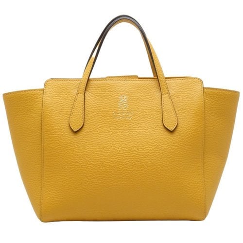 Pre-owned Gucci Swing Leather Tote In Yellow