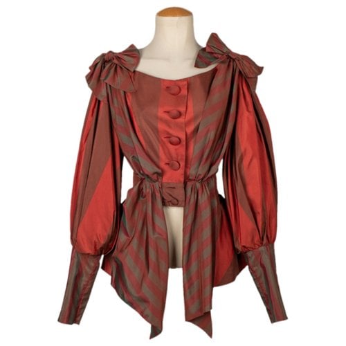 Pre-owned Christian Lacroix Silk Top In Red