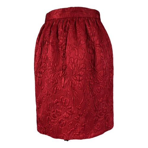 Pre-owned Dolce & Gabbana Silk Mini Skirt In Red