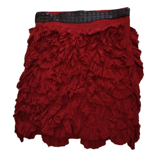 Pre-owned Golden Goose Silk Mini Skirt In Red