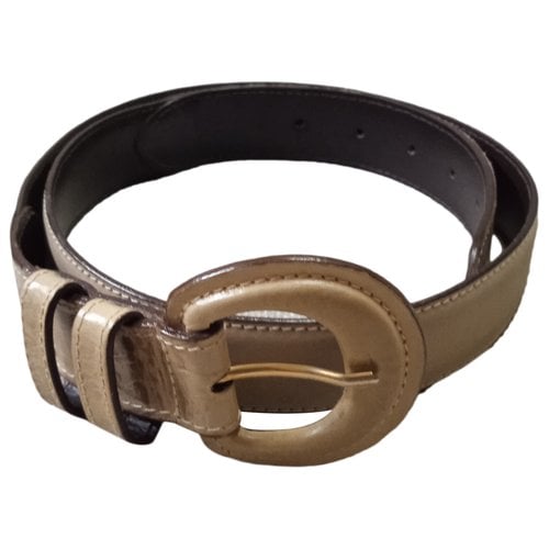 Pre-owned Genny Leather Belt In Beige