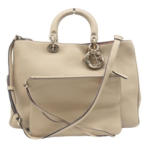 Pre-owned Dior Leather Satchel In Beige
