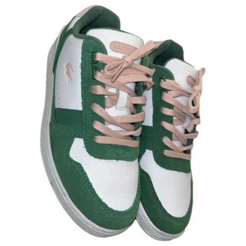 Pre-owned Lacoste Leather Trainers In Green