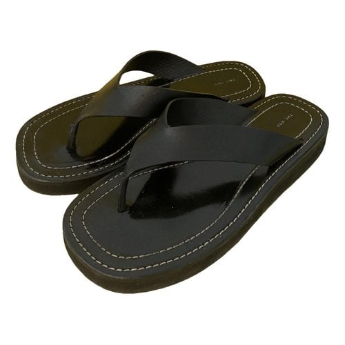 Pre-owned The Row Ginza Leather Sandals In Black