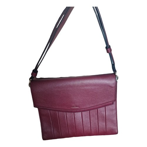 Pre-owned Marella Leather Handbag In Burgundy