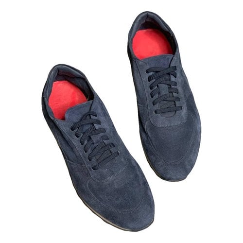 Pre-owned Isaia Trainers In Blue