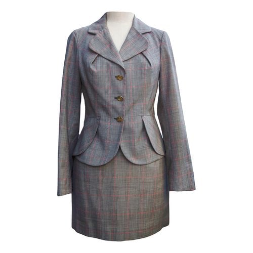 Pre-owned Vivienne Westwood Wool Mini Dress In Grey