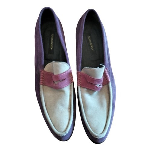 Pre-owned Dsquared2 Leather Flats In Purple
