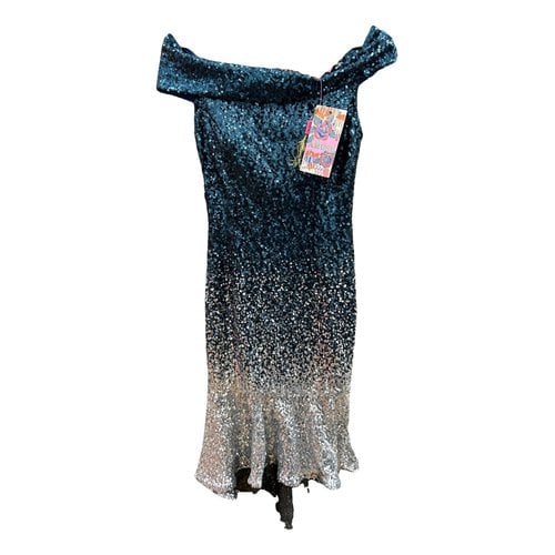Pre-owned Amuse Society Glitter Mid-length Dress In Navy