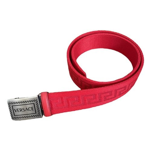 Pre-owned Versace Cloth Belt In Red