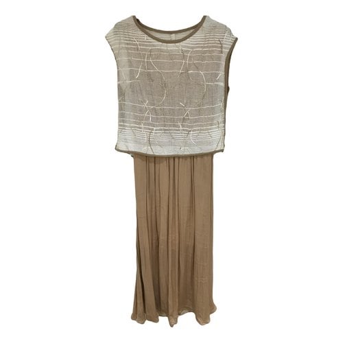 Pre-owned P D Paola Maxi Dress In Beige