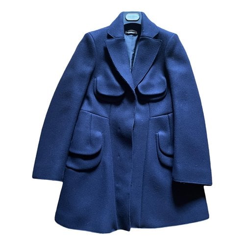 Pre-owned Jil Sander Wool Coat In Blue