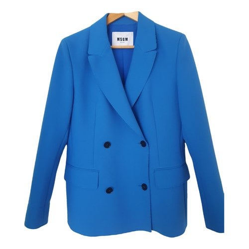 Pre-owned Msgm Wool Blazer In Blue