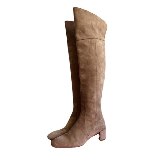 Pre-owned Aeyde Boots In Beige