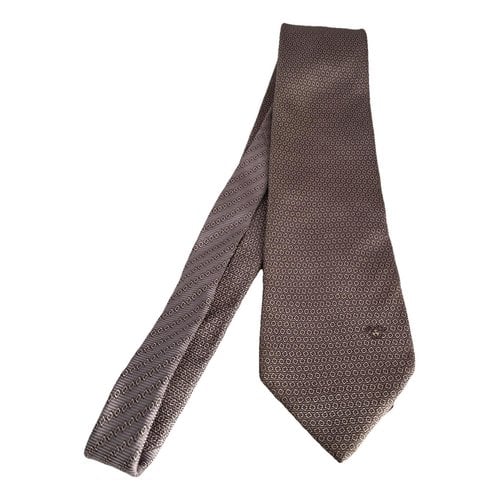 Pre-owned Versace Silk Tie In Grey