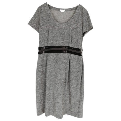 Pre-owned Max Mara Wool Mini Dress In Grey