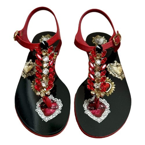 Pre-owned Dolce & Gabbana Sandal In Red