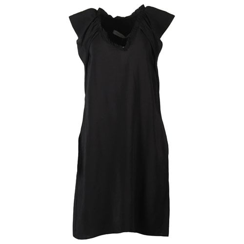 Pre-owned Raquel Allegra Silk Mid-length Dress In Black