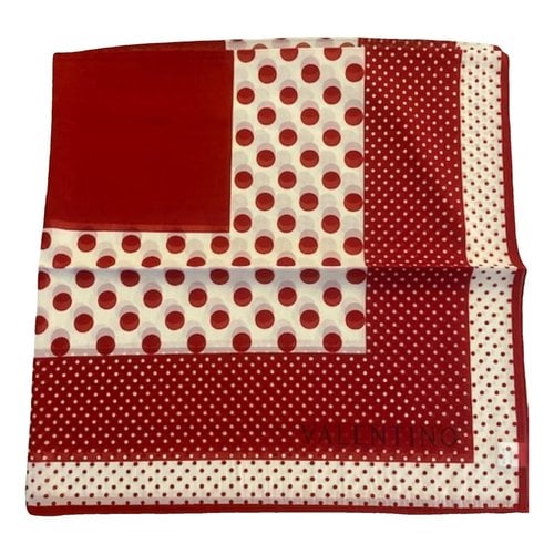 Pre-owned Valentino Silk Scarf In Red