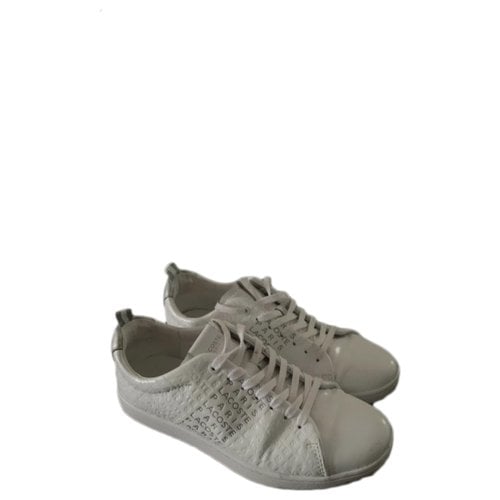 Pre-owned Lacoste Live Leather Trainers In White
